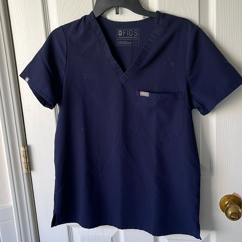 FIGS Navy Blue Scrub Top S